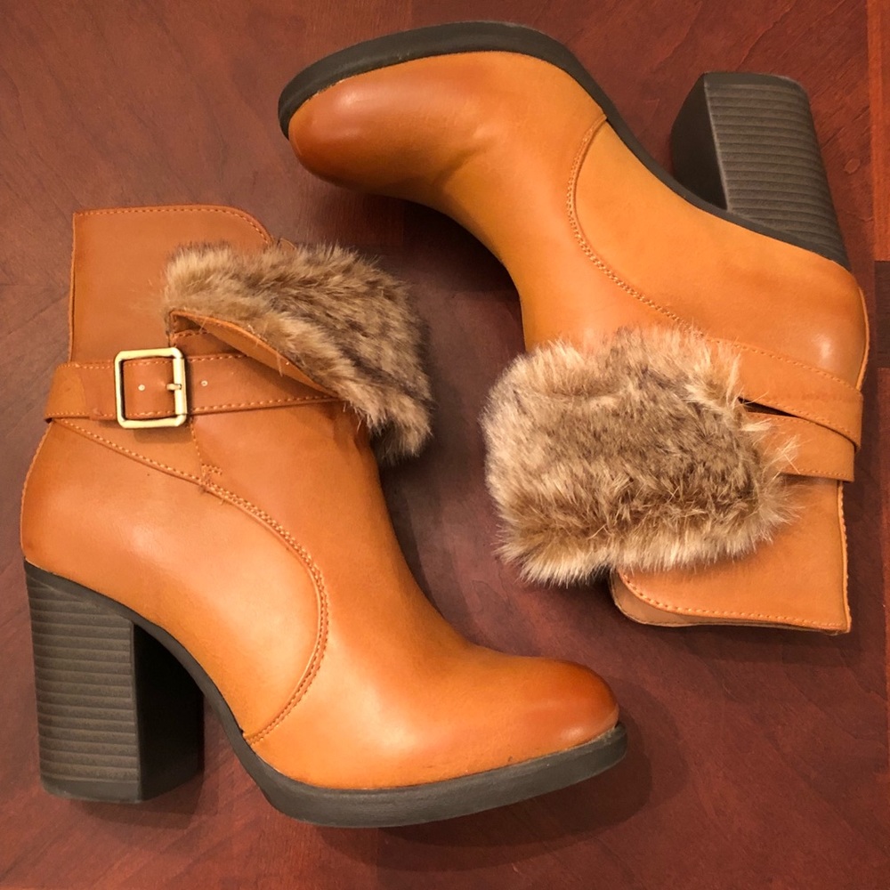 Brown Charlotte Russe faux fur boots